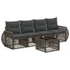 vidaXL Set Divano da Giardino 5 pcs Grigio e Grigio Scuro polyrattan