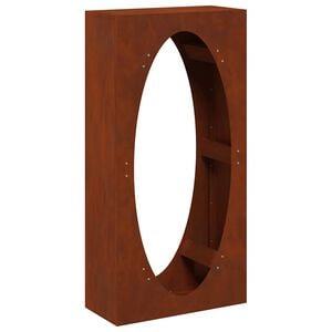 vidaXL Rastrelliera per Legna da Ardere 50x23x100 cm in Acciaio Corten
