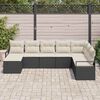 vidaXL Set Divano da Giardino 8 pcs Nero Poly Rattan