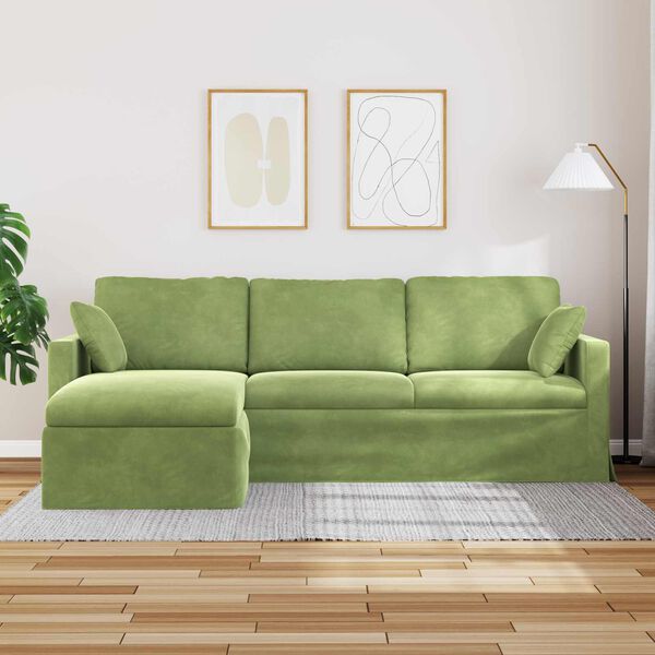 vidaXL Divano Verde chiaro 198 x 134 x 80 cm Velluto