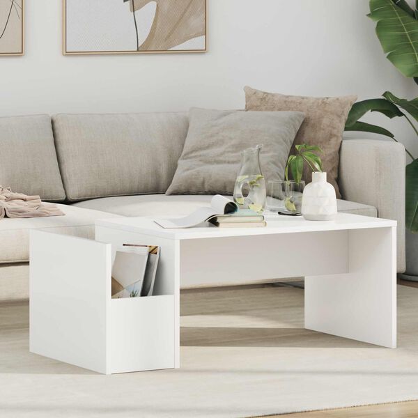 vidaXL Tavolino da salotto Bianco 90 x 45 x 35 cm Legno multistrato