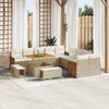 vidaXL Set Divano da Giardino 17 pcs Beige e Crema polyrattan