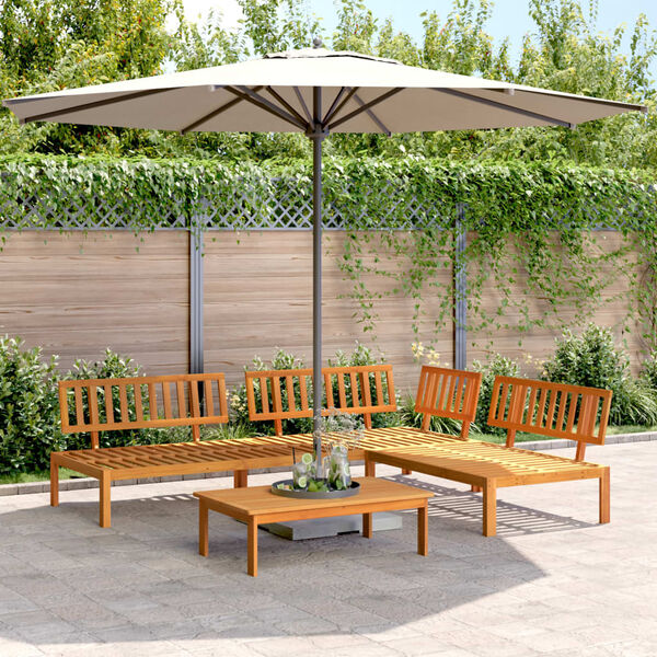 vidaXL Set Divano Pallet da Giardino 4 pz in Legno Massello di Acacia