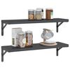vidaXL Mensole a Muro 2 pz 75x23,5x3 cm Nero in Acciaio Inossidabile