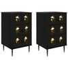 vidaXL Armadio da Notte BREMEN 2 pz Rovere Nero 36 x 33 x 61 cm
