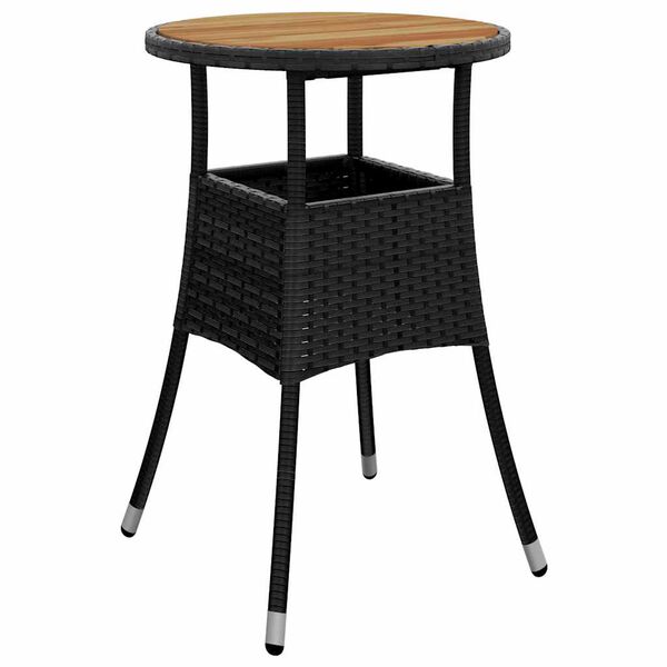 vidaXL Set Pranzo da Giardino 5 pz con Cuscini Nero Polyrattan Acacia