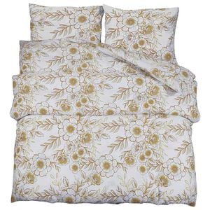vidaXL Set Copripiumino Bianco e Marrone 260x220 cm in Cotone