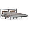 vidaXL Giroletto senza Materasso Rovere Fumo 160x200 cm in Truciolato