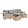 vidaXL Set Divano da Giardino 6 pz con Cuscini Beige Misto Polyrattan