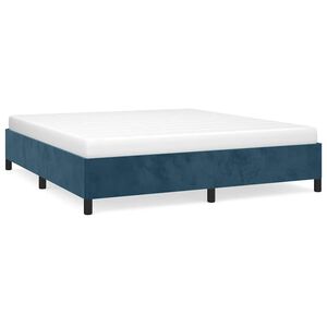 vidaXL Giroletto senza Materasso Blu Scuro 160x200 cm in Velluto