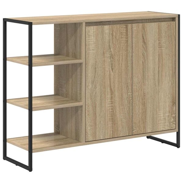 vidaXL Mobile laterale Sonoma 96.5 x 30 x 75 cm Legno multistrato