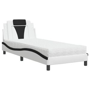 vidaXL Letto Viana con Materasso Nero e Bianco 80x200 cm in Similpelle