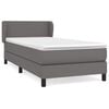 vidaXL Giroletto a Molle con Materasso Grigio 90x190 cm in Similpelle