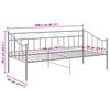 vidaXL Telaio Divano Letto Grigio in Metallo 90x200 cm