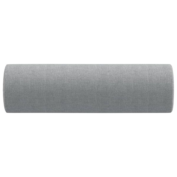 vidaXL Cuscini Decorativi 2pz Grigio Chiaro Ø15x50 cm in Tessuto