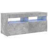 vidaXL Mobile Porta TV con Luci LED Grigio Cemento 90x35x40 cm