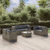 vidaXL Set Divani da Giardino 8 pz con Cuscini in Polyrattan Grigio