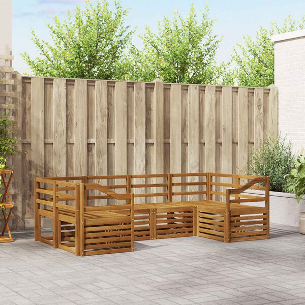 vidaXL Set divani 6 pcs Naturale Legno di Acacia Massello