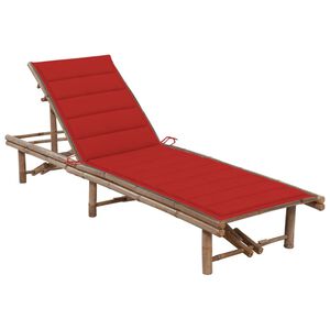 vidaXL Lettino Prendisole da Giardino con Cuscino in Bamb&ugrave;