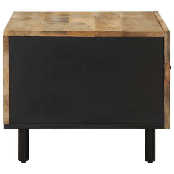 vidaXL Tavolino da Salotto Nero 80x50x40cm Legno Massello Mango Grezzo