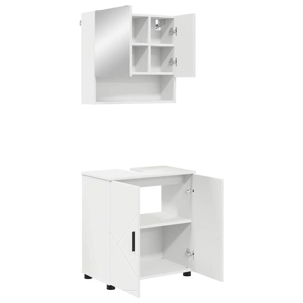 vidaXL Set di mobili per il bagno Montaggio a parete 2 pcs Bianco