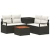 vidaXL Set di divani 6 pz Nero e Bianco Crema 55 x 55 x 37 cm
