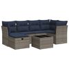 vidaXL Set Divani da Giardino 7 pz con Cuscini Grigio in Polyrattan