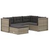 vidaXL Set Divani da Giardino 5 pz con Cuscini in Polyrattan Grigio