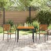 vidaXL Set da Pranzo per Giardino 3 pcs Nero e Marrone polyrattan