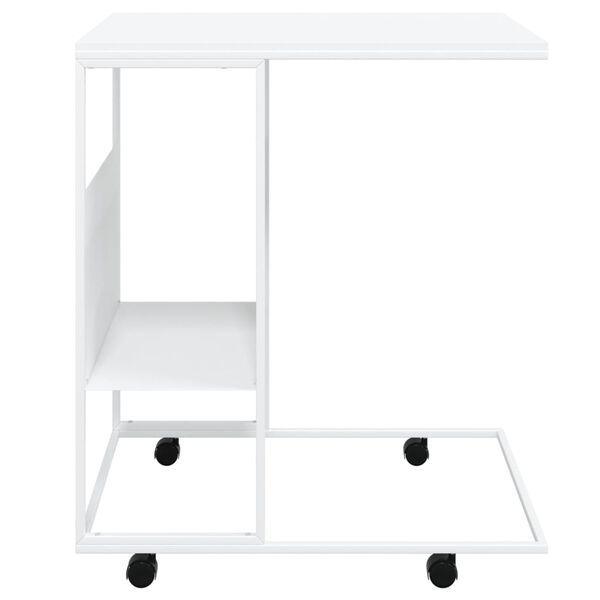 vidaXL Tavolino con Ruote Bianco 55x36x63,5cm in Legno Multistrato