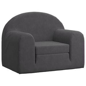 vidaXL Divano Letto per Bambini Antracite in Morbido Peluche