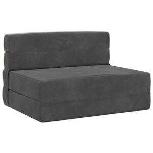 vidaXL Divano Letto Pieghevole Grigio Scuro 100 x 80 x 60 cm Tessuto