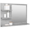 vidaXL Specchio da Bagno Grigio Cemento 60x10,5x45 cm in Truciolato