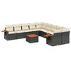 vidaXL Set Divani da Giardino 11 pz con Cuscini in Polyrattan Nero