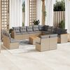 vidaXL Set Divano da Giardino 14 pz con Cuscini Beige Misto Polyrattan