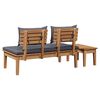 vidaXL Panchina da giardino 2 pcs Marrone Legno massello di teak