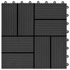 vidaXL Piastrella per Decking 11 pcs Nero 30 x 30 cm WPC