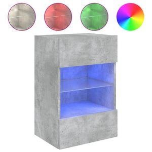vidaXL Mobile TV a Parete con Luci LED Grigio Cemento 40x30x60,5 cm