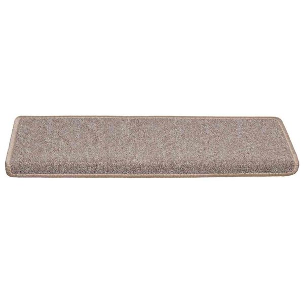 vidaXL Tappetini per scale 30 pz 65x21x4 cm Marrone chiaro Bordo rettangolare