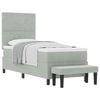 vidaXL Letto a molle con cuscino Grigio chiaro 200 x 80 cm Velluto