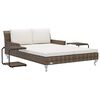 vidaXL Lettino Prendisole per 2 Persone con Cuscini Polyrattan Marrone