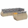 vidaXL Set Divano da Giardino 9 pz con Cuscini Beige in Polyrattan