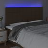 vidaXL Testiera a LED Marrone Scuro 180x5x118/128 cm in Tessuto