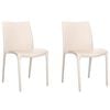 vidaXL Sedie da Giardino 2 pz Crema 50x46x80 cm in Polipropilene