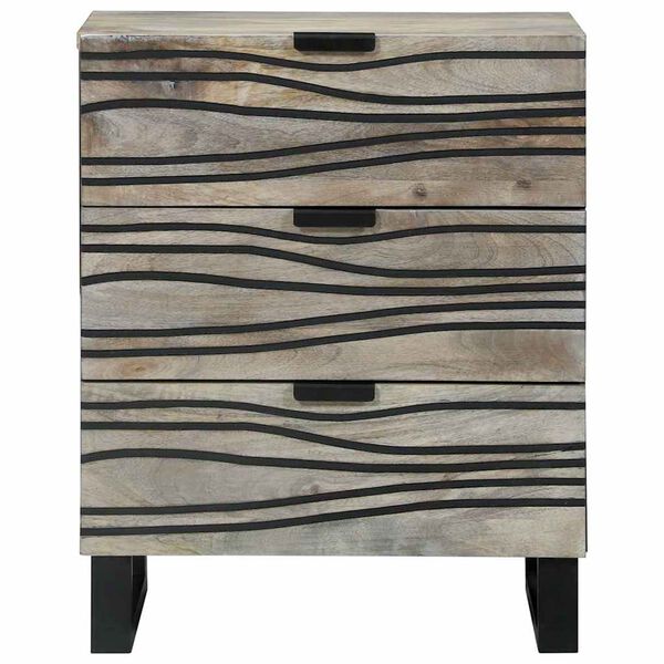 vidaXL Armadio da Notte con cassetto Bianco e Nero 50 x 33 x 62 cm