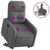 vidaXL Poltrona Alzapersona Massaggi Reclinabile Grigio Scuro Tessuto