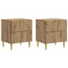 vidaXL Comodino 2 pz Rovere Artigianale 43 x 34,5 x 48 cm