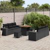 vidaXL Set Divano da Giardino 9 pcs Nero Rattan in Polipropilene