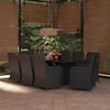 vidaXL Set da Pranzo da Giardino 9 pz in Polyrattan Nero