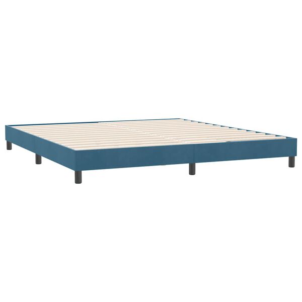 vidaXL Giroletto senza Materasso Blu Scuro 180x210 cm in Velluto